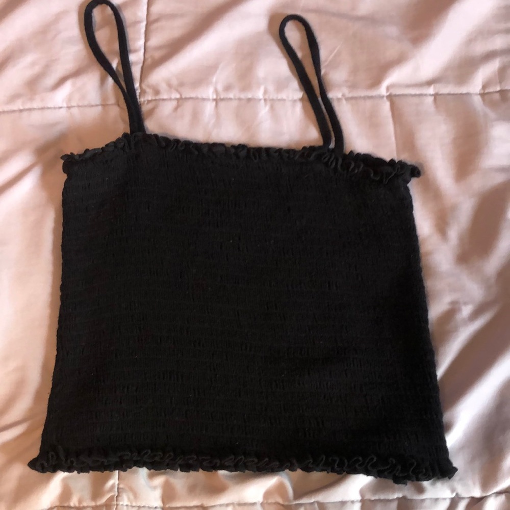 Black ruched tank top!
